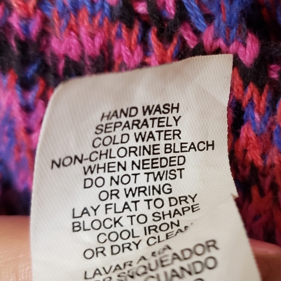 Kensie Open Knit Sweater Pink Purple Blue Size Large - Picture 13 of 13